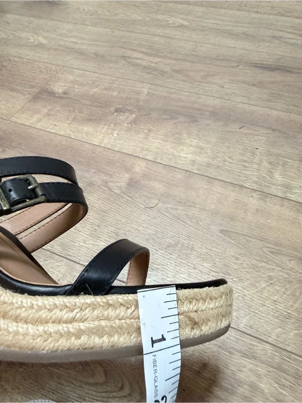 Vionic Sabina Size 10 Black Leather Espadrille Wedge Sandals Strappy Comfort New